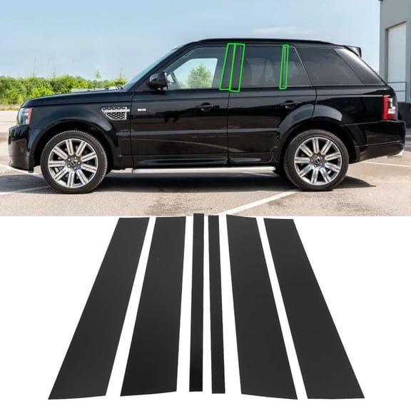 6pcs Glossy Black Pillar Posts Covers Trim For 2006-2013 Land Rover Range Rover Sport
