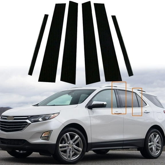 6pcs Glossy Black Pillar Posts Door Window Cover Trim for Chevrolet Equinox 2017-2021