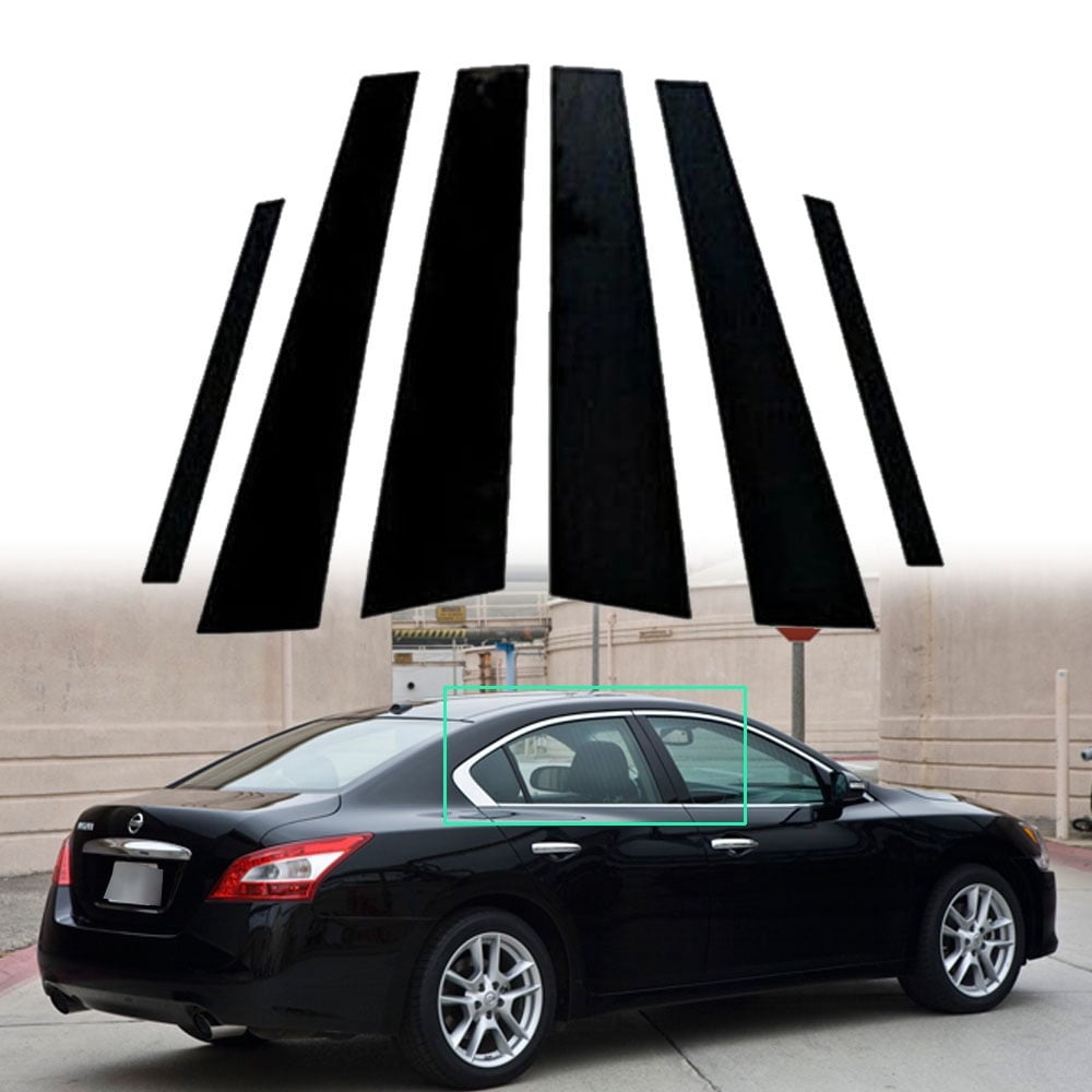 6pcs Glossy Black Pillar Posts Window Covers For 09-14 Nissan Maxima ...