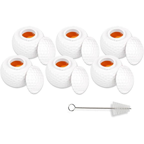 6pcs Golf Ball Shot Glasses with Lid,1.5 Oz Golf Ball Shaped Shot Glass with Bottle Brush,Creative Gifts,Easy to Clean
