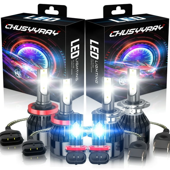 6pcs H7+H11+H8/H9 LED Headlights High Low Beam Fog Light Bulbs Kit White Ice Blue For Ford Fusion 2006-2016