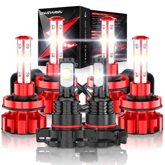 6pcs H8+H11/H9 LED Headlight Bulbs H16/5202 Fog Light Kit For Chrysler Town&Country 2011 2012 2013 2014