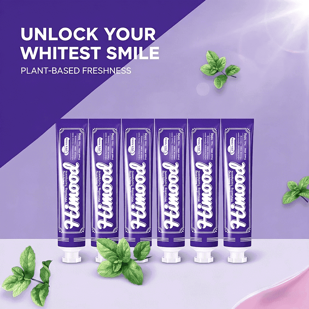 Himood 6PCS Whitening Toothpaste Plant Extract Gentle,Anti-inflammatory and Soothing Without Fluoride, Refreshing Mint Flavor, Suitable for Adults 3.53OZ
