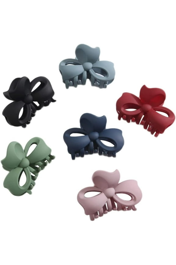 6pcs Hair Clips Medium Korean Hair Clips Hair Clips Medium Size Girl Hair Clips Bow Hair Clips Hair Claws Hair Accessories for Women Plastic Hair Claw Hairpin Butterfly Clip Large