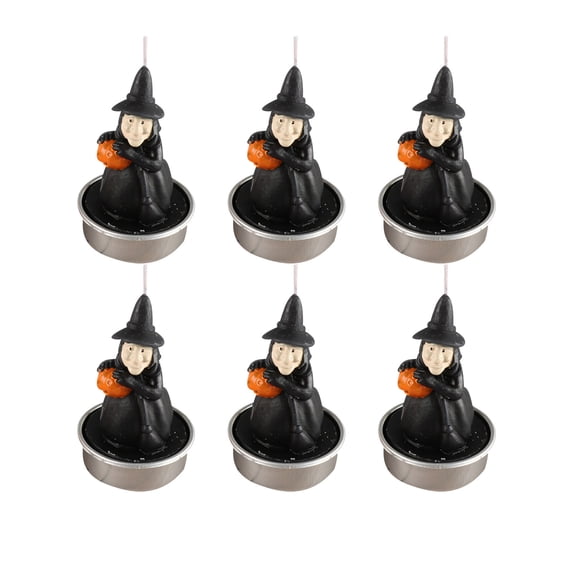 6pcs Halloween Candles, Scented Witch Shaped Decorative Candles, Cute Wax Mini Candles Tabletop Decoration for Autumn Halloween Party Favor Supplies