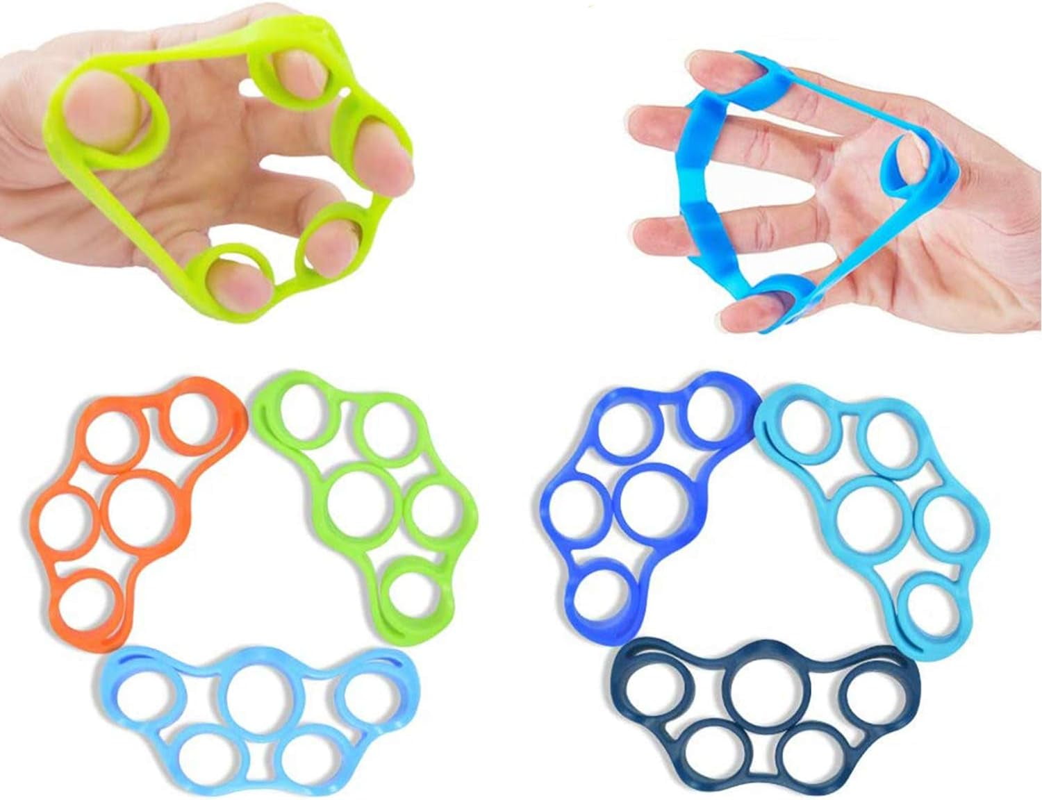 6pcs Hand Grip Strengthener Finger Exerciser Grip Strength Trainer *New