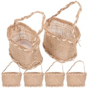 6pcs Hand Woven Baskets Gift Basket Mini Basket Woven Storage Basket with Handle