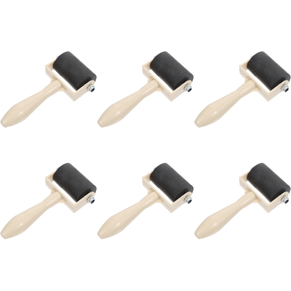 6pcs Handheld Brayer Printmaking Glue Roller Printmaking Tool Art Ink