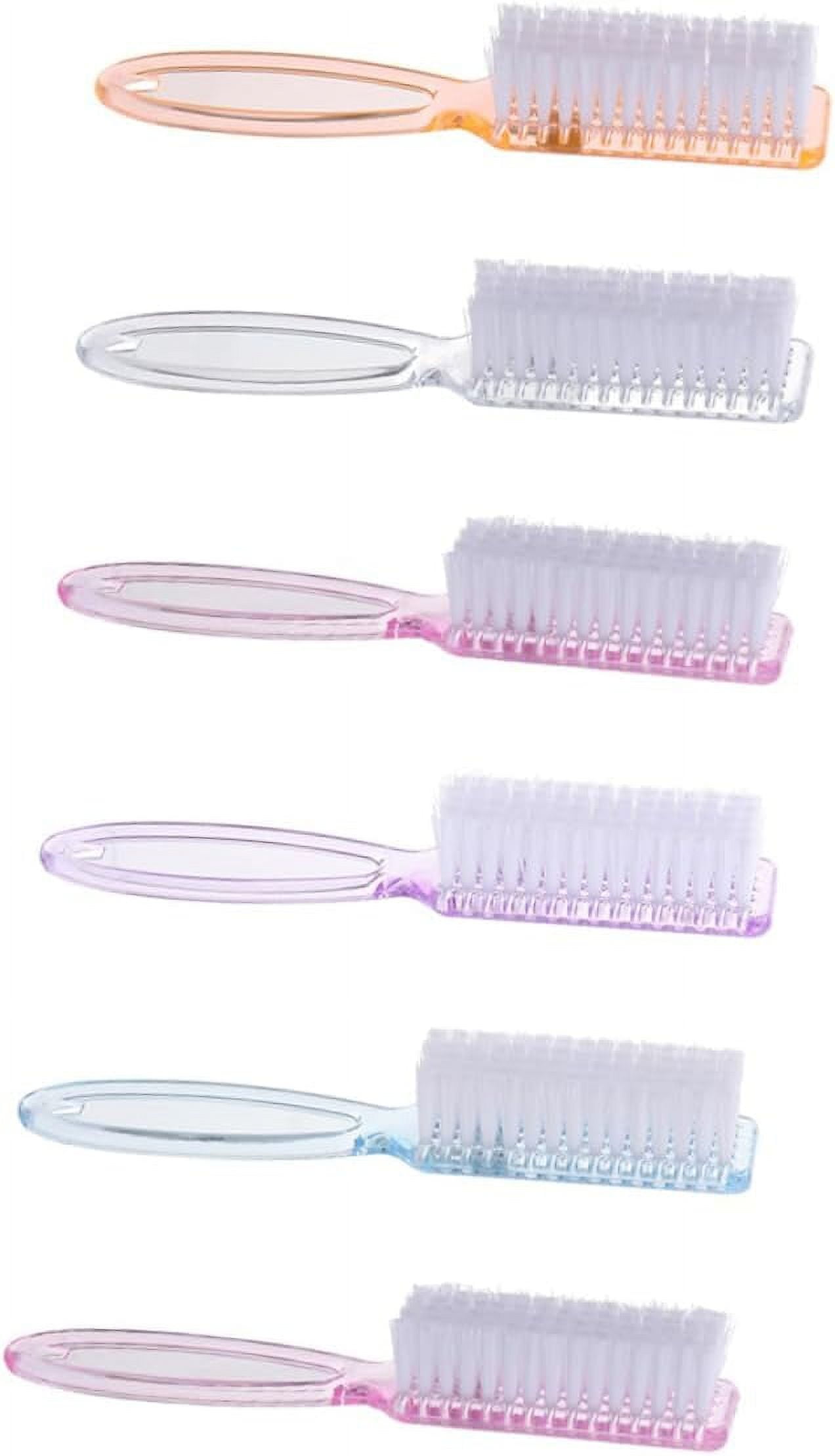 6pcs Handle Nail Brush Nail Cleaner Brush Manicure Brushes for Nails