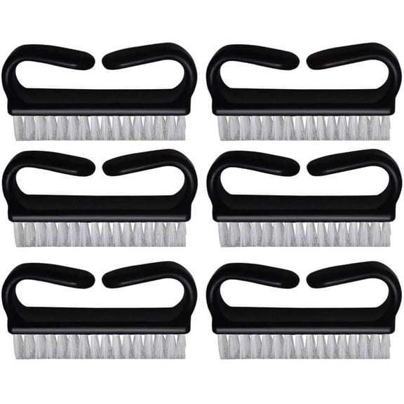 6pcs Handle Nail Brush Fingernail Scrub Cleaning Brushes Plastic Nail Dust Brushes Tool for Men and Women