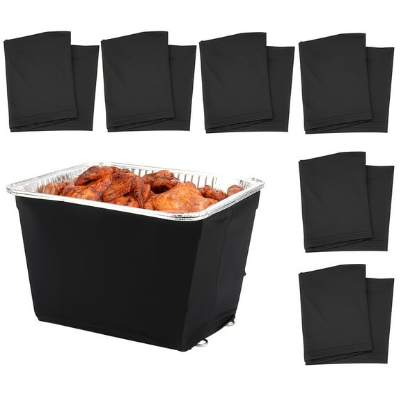 6pcs Heavy-Duty Chafer Wind Guards- No-Drill Stackable Buffet Table Protectors - Multi-Use for Catering, BBQ, Camping, Parties-Compatible with Food Warmers& Trays-Stretchable Fabric,Party Accessories