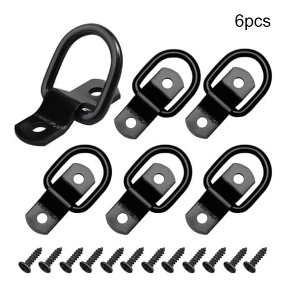 6pcs Heavy-Duty D-Ring Tie Downs Anchors for Trucks, Boats, and Trailers