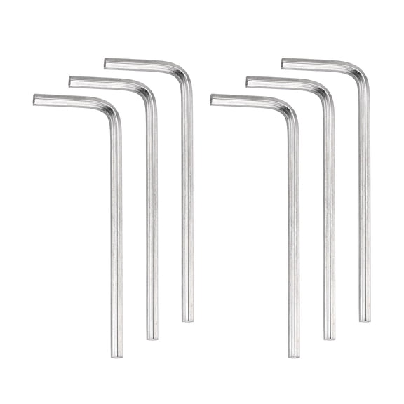 6pcs Hex Key Wrench 2.5mm L-Shape Hexagon Metric Wrenches Silver