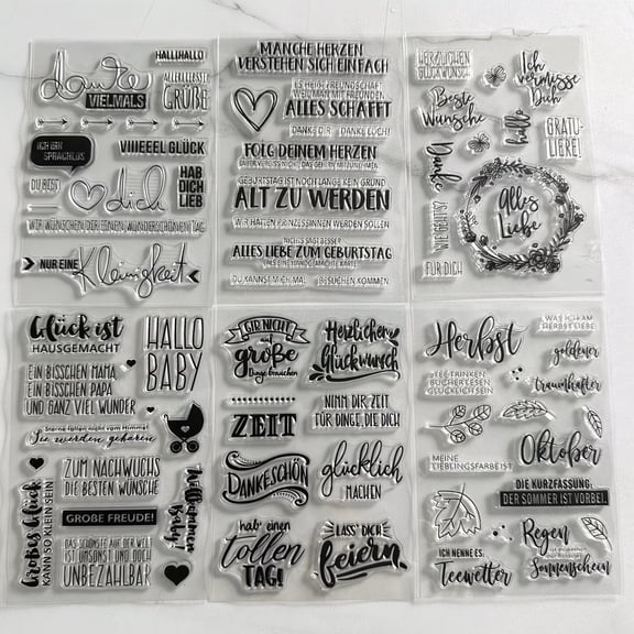 6pcs High Quality Silicone Clear Stamps - Vintage Styles for DIY Scrapbooking & Journaling - Perfect Easter Gift