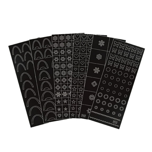 6pcs Hollow Stencils Stickers Create Unique Designs for Parties