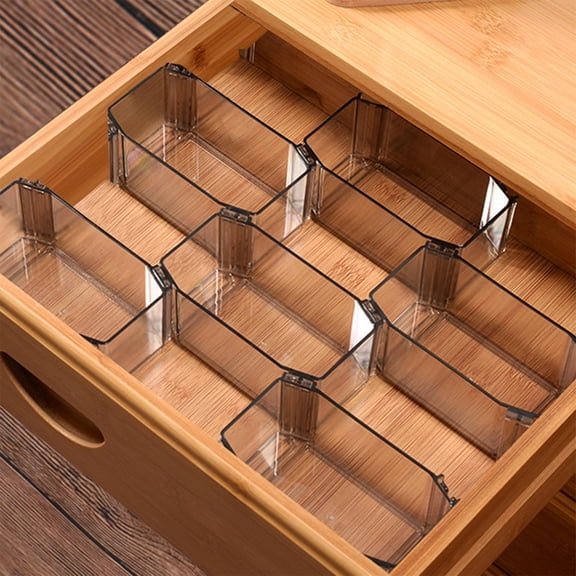 6pcs Honeycomb Drawer Storage Divider - Plastic Grid Partition for Underwear Sock, Cabinet Closet Storage, Kitchen Drawer Organizer, and Household Dresser Drawer Separation, 5*2*2in, Clear