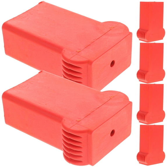 CIMAXIC 6Pcs Rubber Ladder Feet Protective Covers with Strong Grip and Shock Reduction in Red