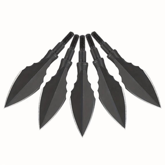 6pcs Hunting Arrowheads - Sharp pointed tip for deep penetration, Threaded shaft - Compatible with Crossbows, recurves,Compound bows - Heavy-Duty Construction for Hunting, Target Practice