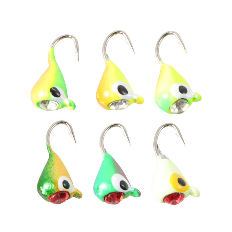 6pcs Ice Fishing Lure Mini Metal Bait Hard Lures for Bass Pike Trout  Walleye Saltwater Freshwater(15mm/1.1g)