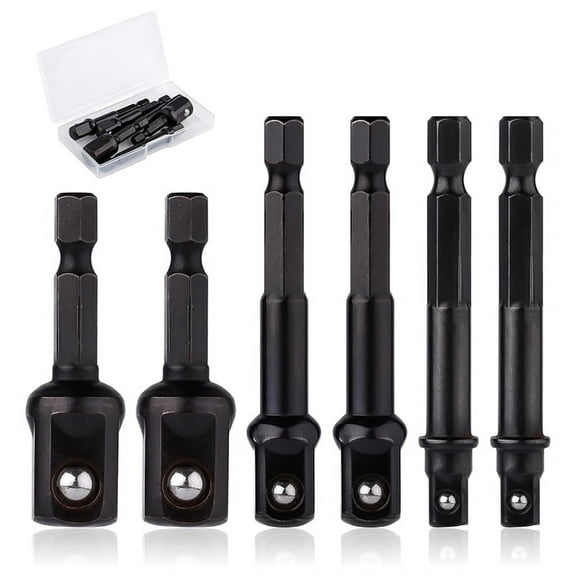 6pcs Impact Socket Adapter Set,1/4,1/2,3/8 Inch Impact Driver Conversion Set Socket Dr y7556