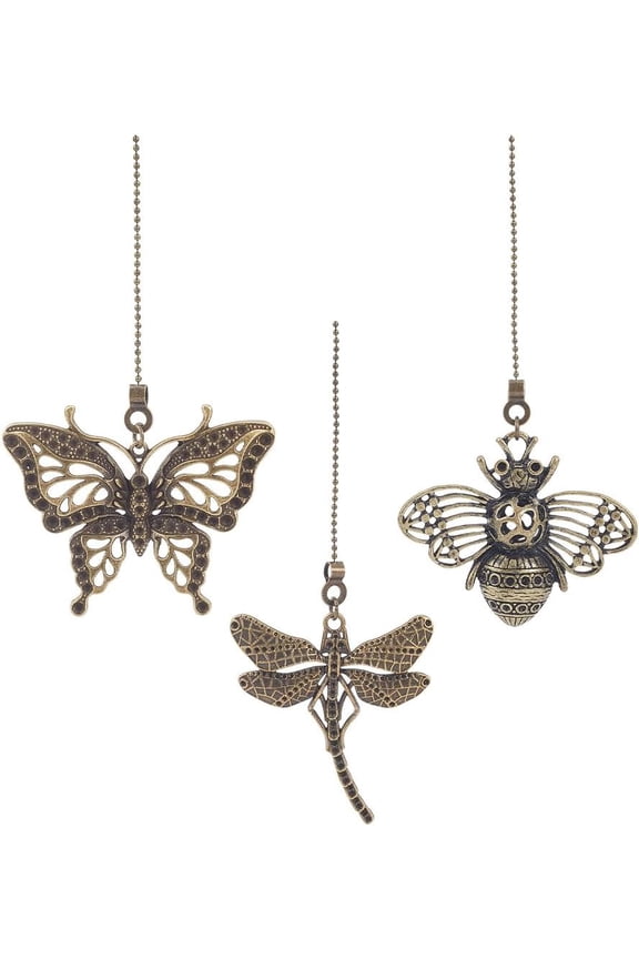 6pcs Insect Ceiling Fan Pull Chain 15 Inch Fan Pull Chain Pendant Extension with Dragonfly Butterfly Bee Charm Chains Extension Ornament with Connector for Ceiling Light Fan Lamp colorful