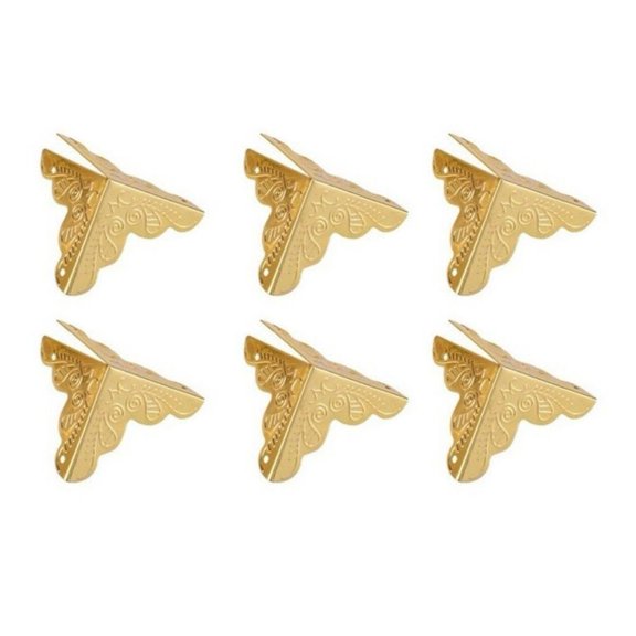 6pcs Iron Corner Protectors for Wooden Boxes Decorative Trim with Easy Install