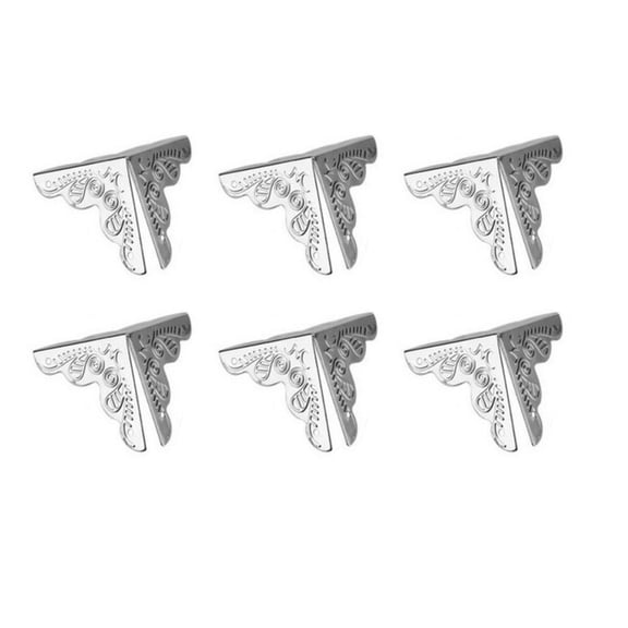 6pcs Iron Corner Protectors for Wooden Boxes Decorative Trim with Easy Install