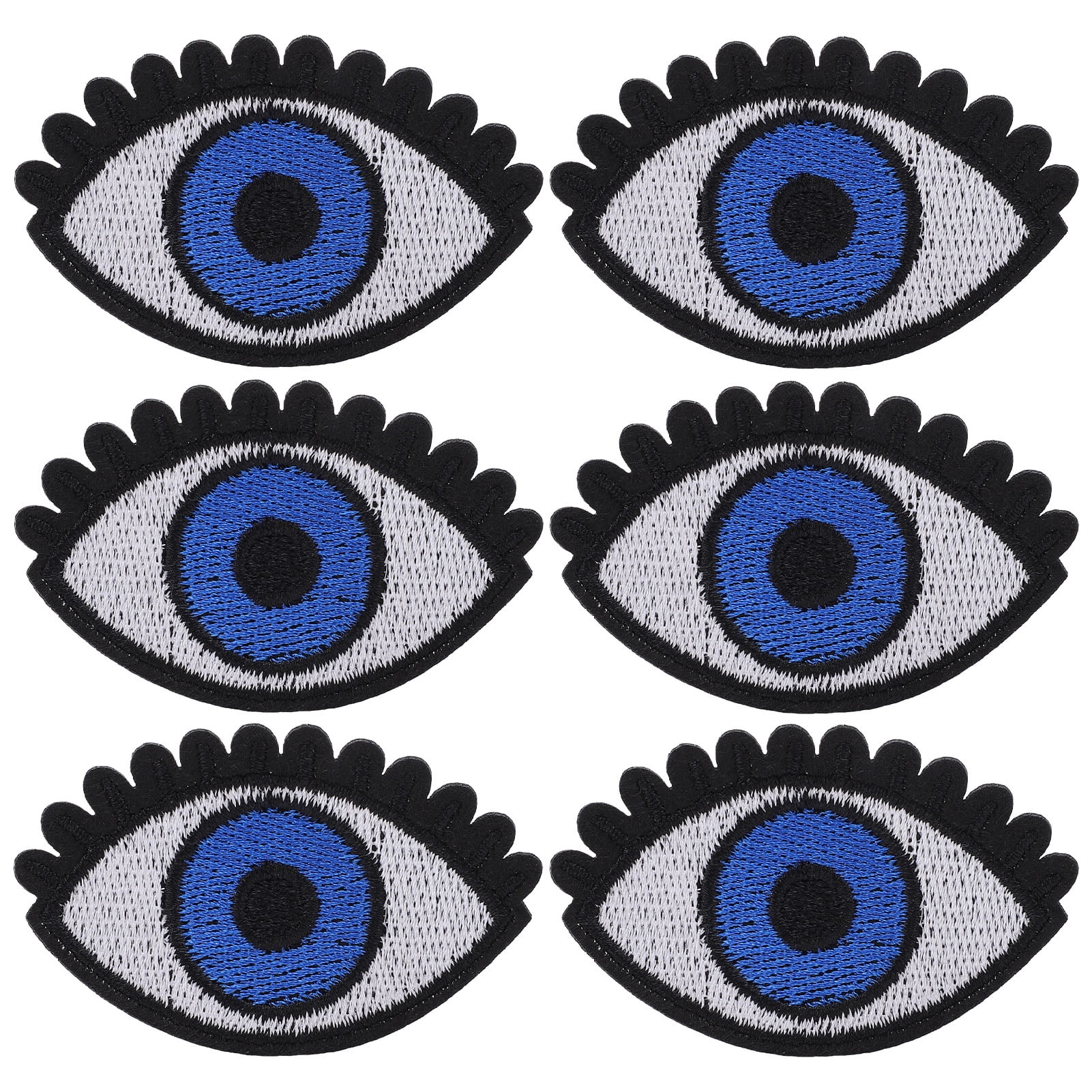 6pcs Iron On Patches DIY Bright Color Big Eye Pattern Clothes Dress Hat