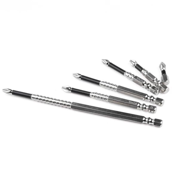 6pcs K5 Anti-Slip Drill Bits, S2 Strong Magnetic 5A Black Anti-Slip Phillips Screwdriver Bits, Compatible with Power Drills and Screwdrivers, High Hardness