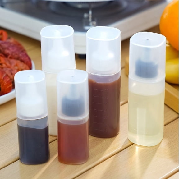 6-Pack 80ml Ketchup Squeeze Bottles for Outdoor Picnic, Portable Salad Dressing, Sauce Dispenser with Measurement Scale