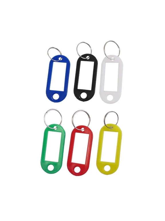 6pcs Key ID Tags Name Card Labels Keyring Keychain Assorted Color