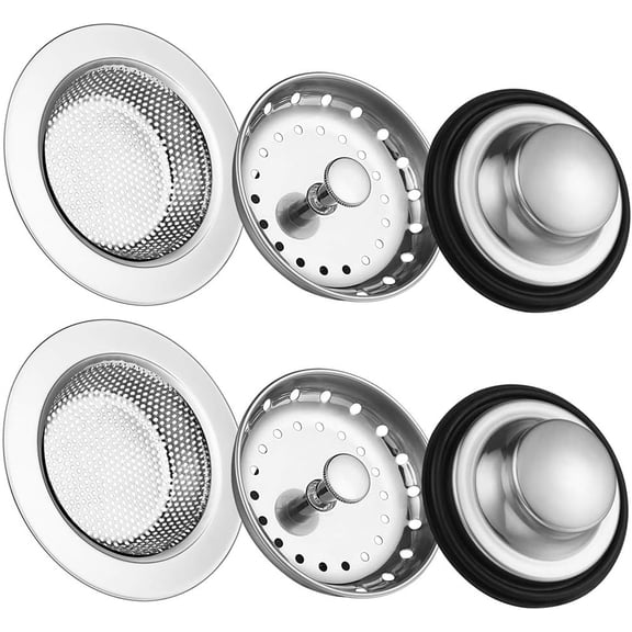 6pcs Kitchen Sink Stopper Strainer, Garbage Disposal Plug, Anti-Clogging Stainless Steel Sink Disposal Stopper, Perforated Basket Drain Filter Sieve Sink Drain