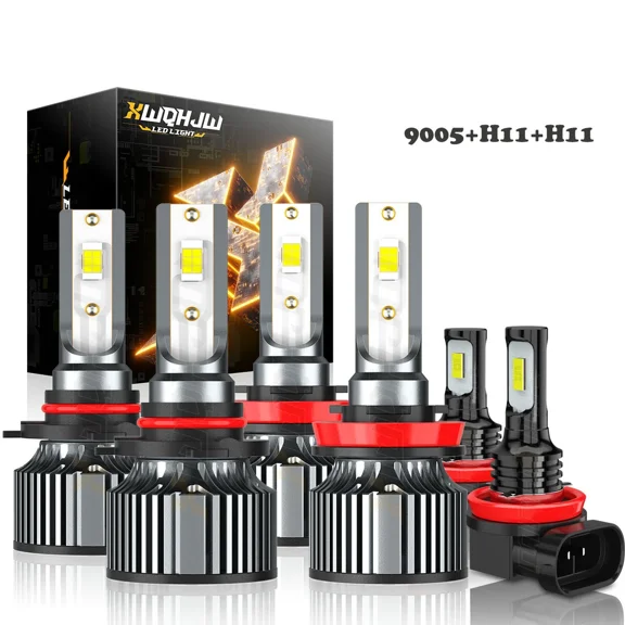 6pcs LED Headlight+Fog light Bulbs Hi/ Lo Beam Fit for Ford Ranger 2012-2020 White
