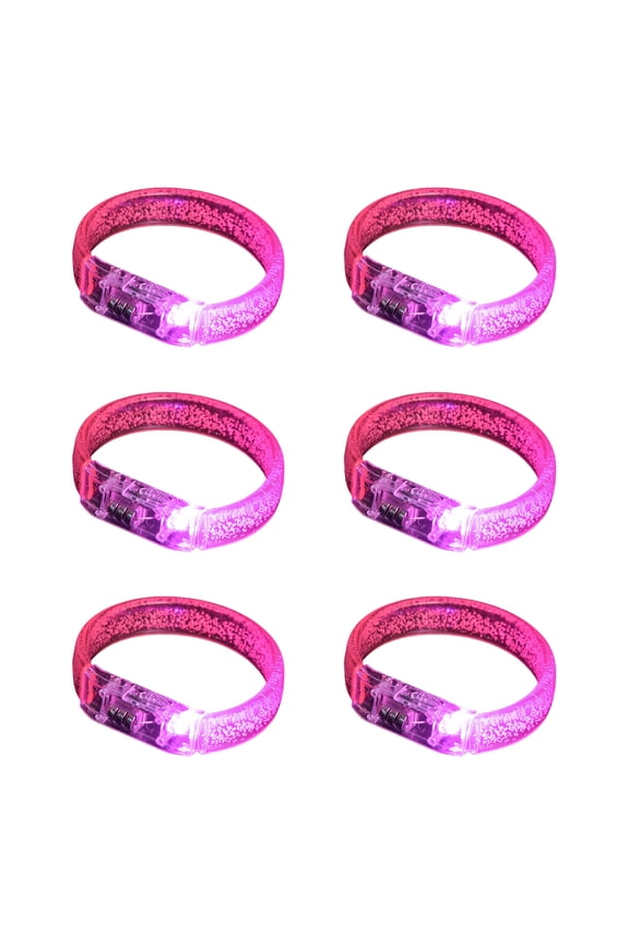 6pcs LED Light Up Bracelets for Kids Birthday Party Festival Bangles Replaceable Wristbands Women Accessories