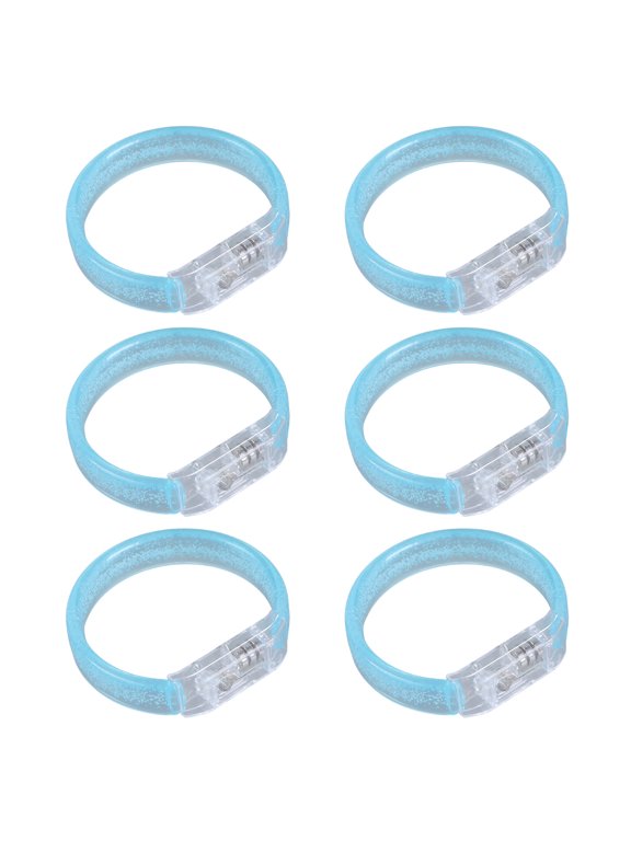 6pcs LED Light Up Bracelets for Kids Birthday Party Festival Bangles Replaceable Wristbands Women Accessories