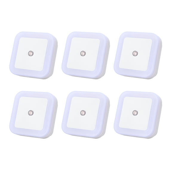 ibasenice Night Light 6Pcs, White LED for Home, Room, and Office, Safe Overnight Partner, Low Consumption