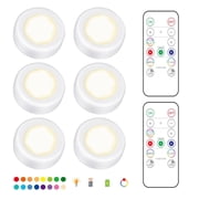 6pcs LED Spotlights 2 Remote Controls RGB Design - Multicolored White