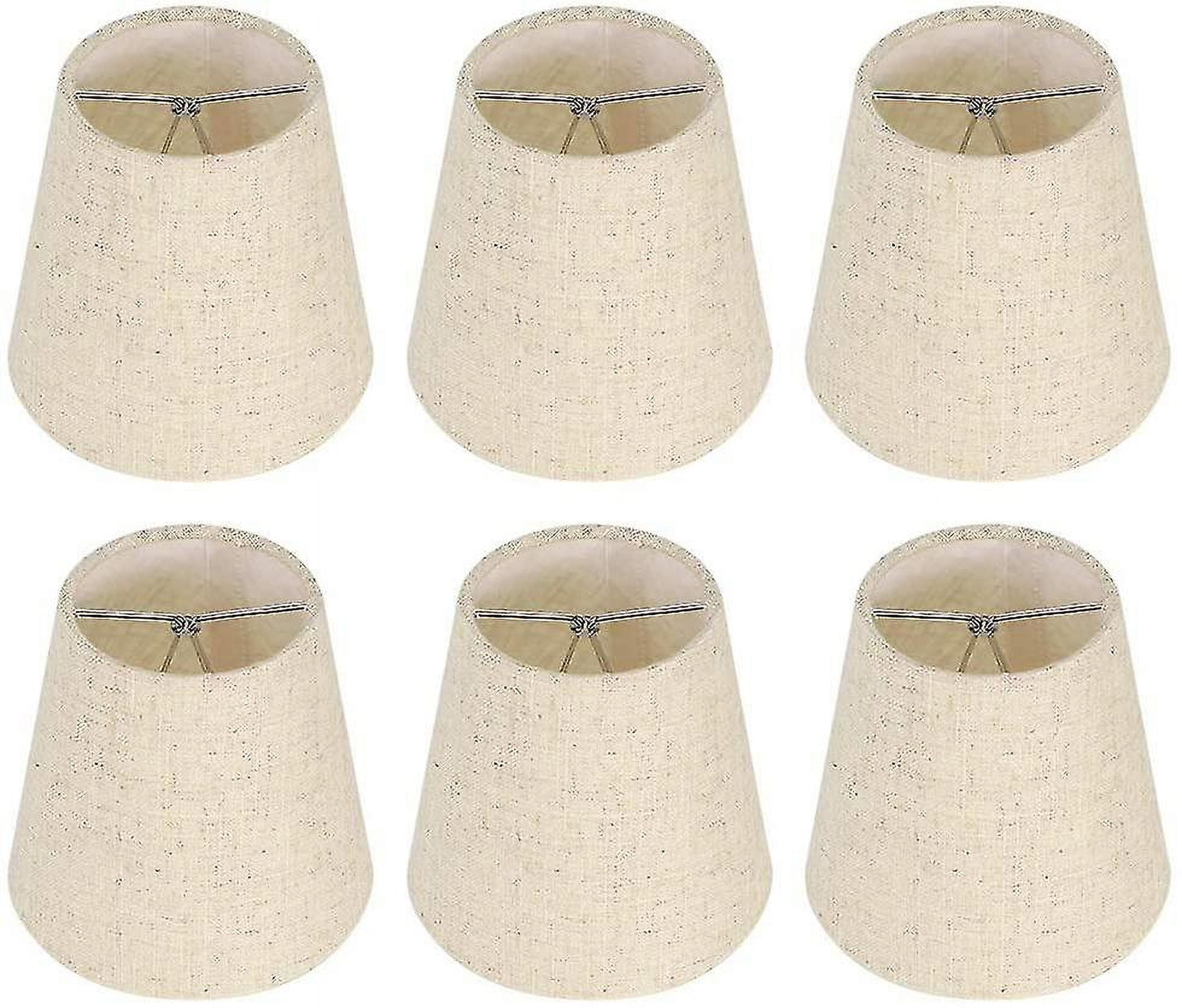 6pcs Lamp Shades Wall Lamp Chandelier Clip On Lampshade E14 Screw Linen