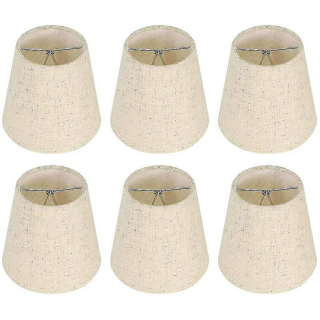 6pcs Lamp Shades Wall Lamp Chandelier Clip On Lampshade E14 Screw Linen