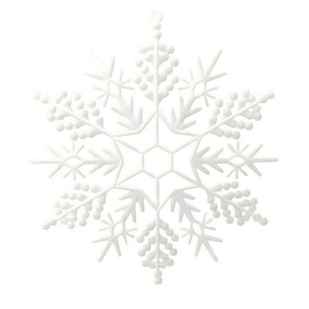 6pcs Large Glitter Snowflake Ornament 11.8 Inch for Christmas Tree Decoration-Iridescent White