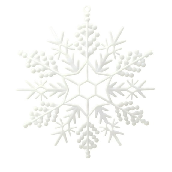 6pcs Large Glitter Snowflake Ornament 11.8 Inch for Christmas Tree Decoration-Iridescent White
