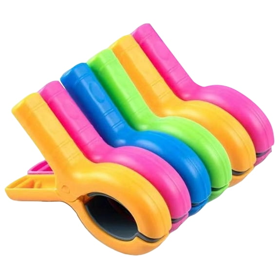 6pcs Large Windproof Plastic Laundry Clips, Random Color Clothes Drying Pegs