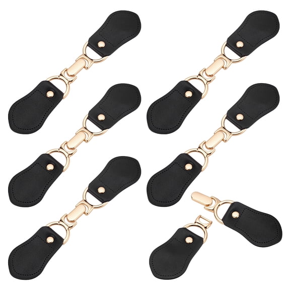 6pcs Leather Closure Clip Black Clasp Pin Toggle Buckle Sew-on Toggles Closure Sewing Clasp Fasteners1set