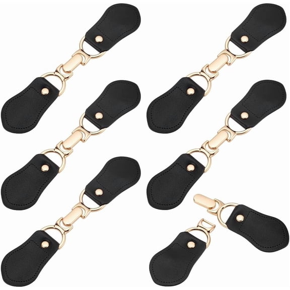 6pcs Leather Closure Clip Black Clasp Pin Toggle Buckle Sew-on Toggles Closure Sewing Clasp Fasteners
