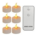 thumbnail image 1 of 6pcs Led Tealight Candles with Remote Realistic Flameless Candles Big Capacity Battery Operated Votive Candles for Wedding and Festival Decoration Warm White, 1 of 7