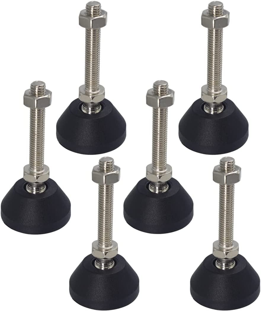 6pcs Leveling Feet Adjustable Furniture Levelers M8 Rubber Foot for