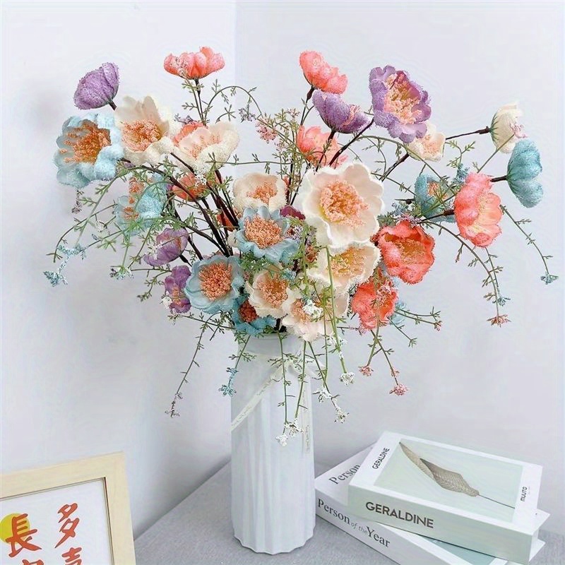 6pcs Light Luxury Artificial Flower Azalea Fake Flower Living Room
