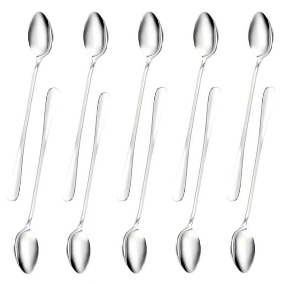 6pcs Long Handle Stainless Steel Tea Coffee Spoons Ice Cream Cutlery