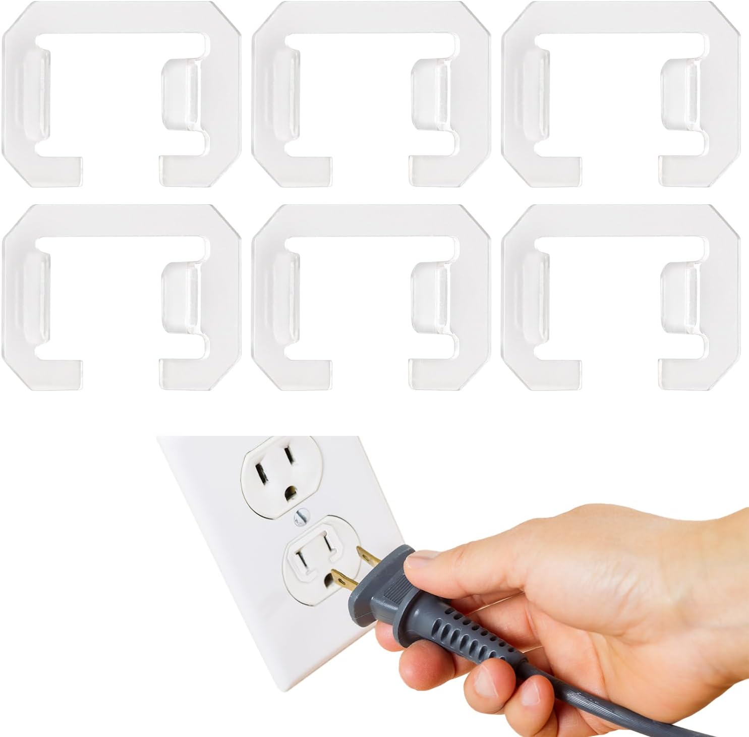 6pcs Loose Outlet Fix Plugs, 16.5 x 23.5mm Loose Wall Socket Fixer to
