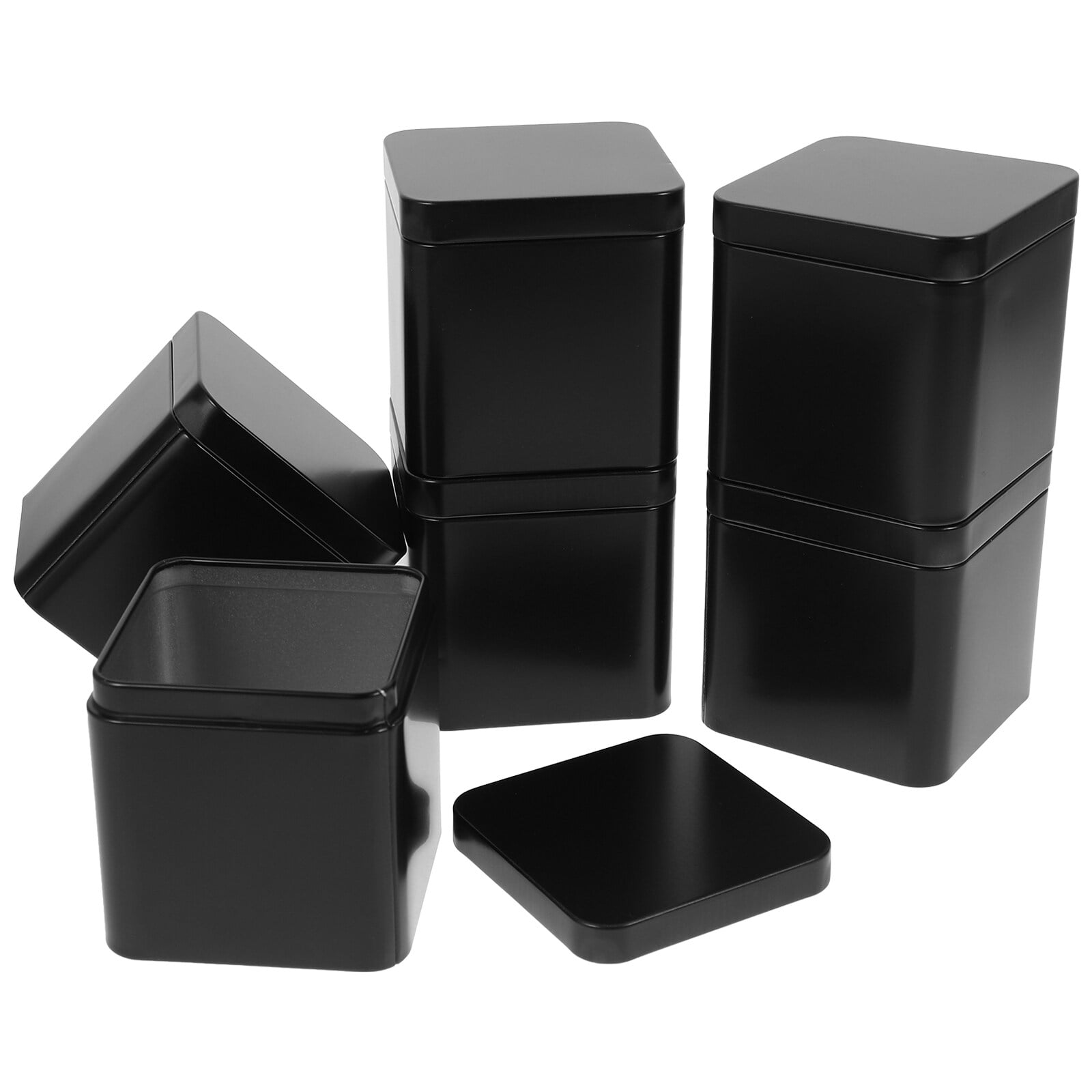 6pcs Loose Tea Tins Tinplate Tea Jars Tea Storage Tanks Biscuits